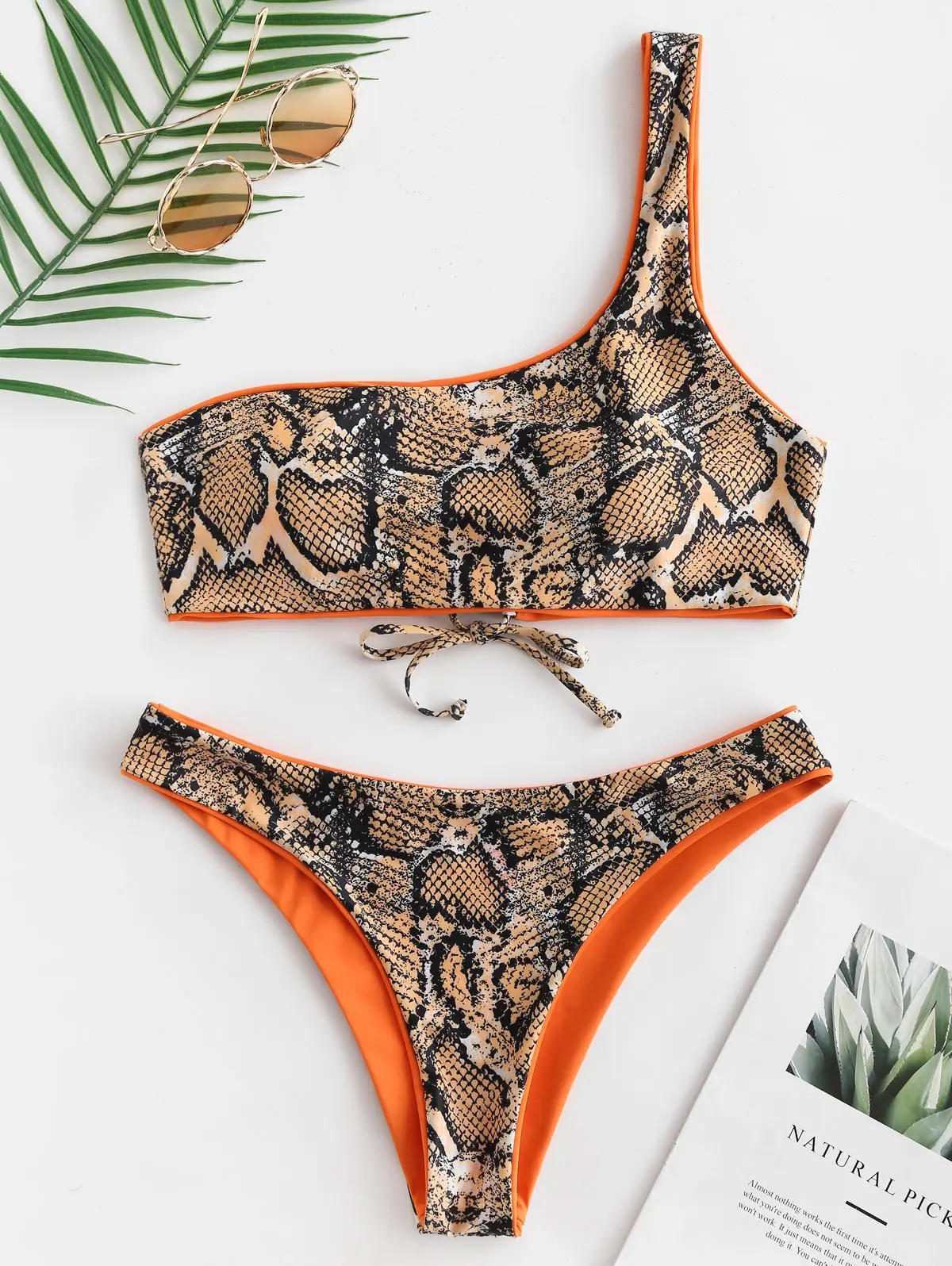 snakeskin print swimsuit