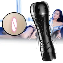 For Male Masturbator Vibration Pocket Pussy Real Vagina Masturbation Cup oral sex penis Stimulator Shape Male Adult Sex Toy