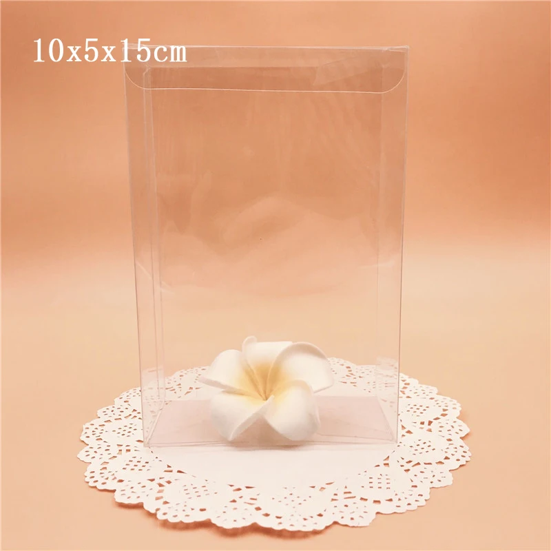 10*5*15cm Clear Transparent PVC Boxes Wedding Favor Packaging Souvenir