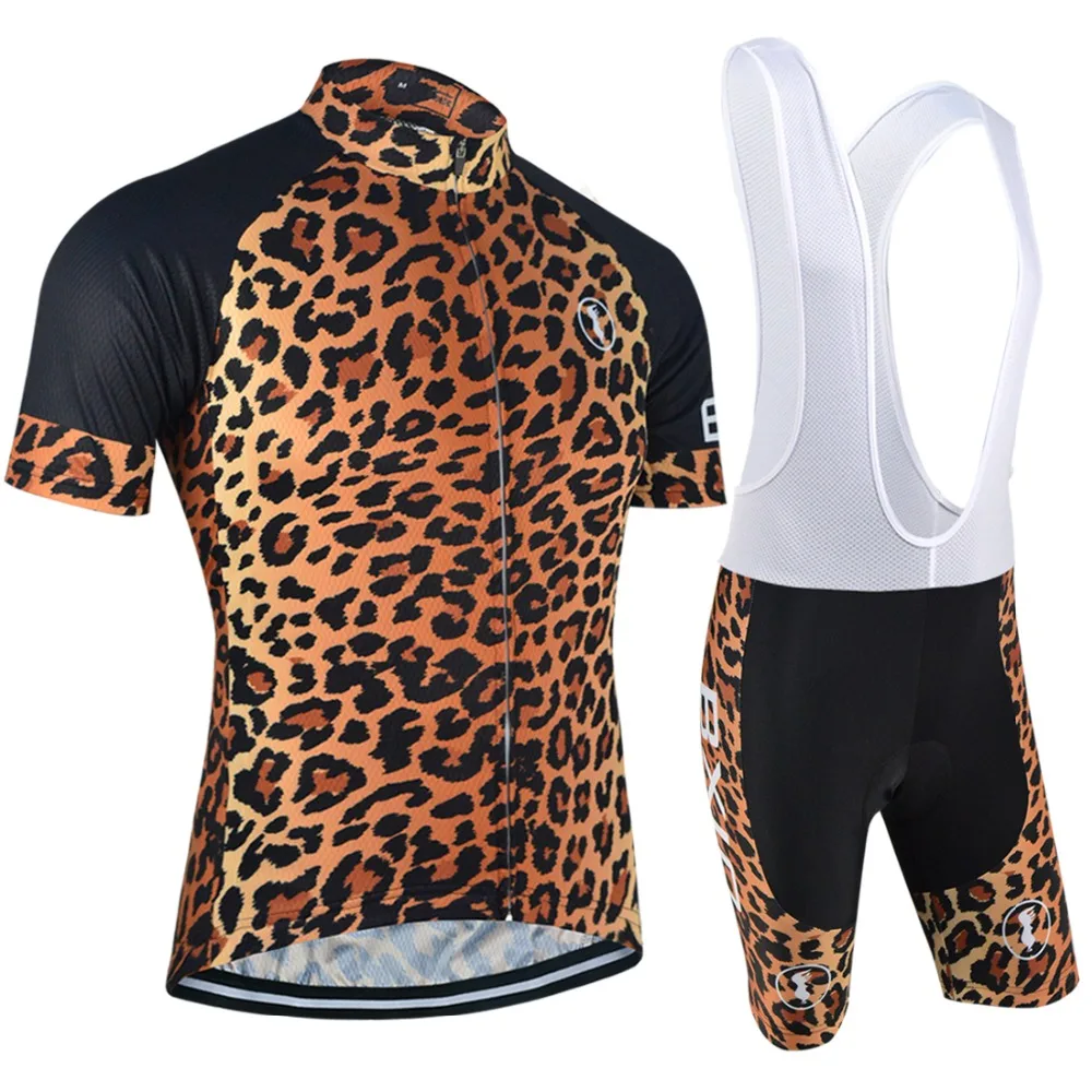 leopard print cycling kit