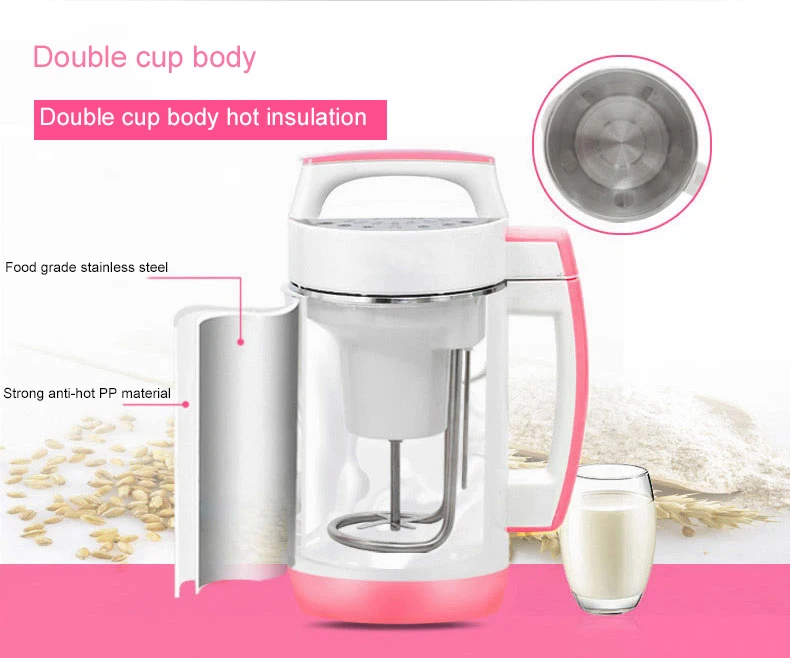 JIQI Multifunction Soymilk Machine 1.2L Мини нержавеющая сталь Soya-bean соковыжималка, комбайн блендер Овощной Миксер для фруктов производитель соевого молока