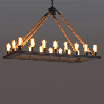 

American Industrial Retro chandelier Iron Pendant lamps LED living room hanging lights Bar restaurant fixtures loft lighting