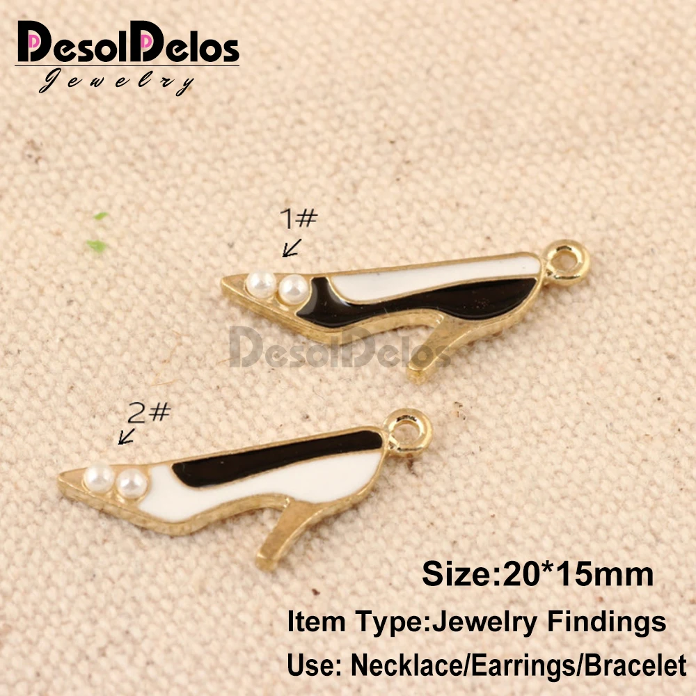 

10pcs/lot high-heeled shoes size 20*15mm pendant alloy enamel charm DIY accessories of necklace bracelet headdress
