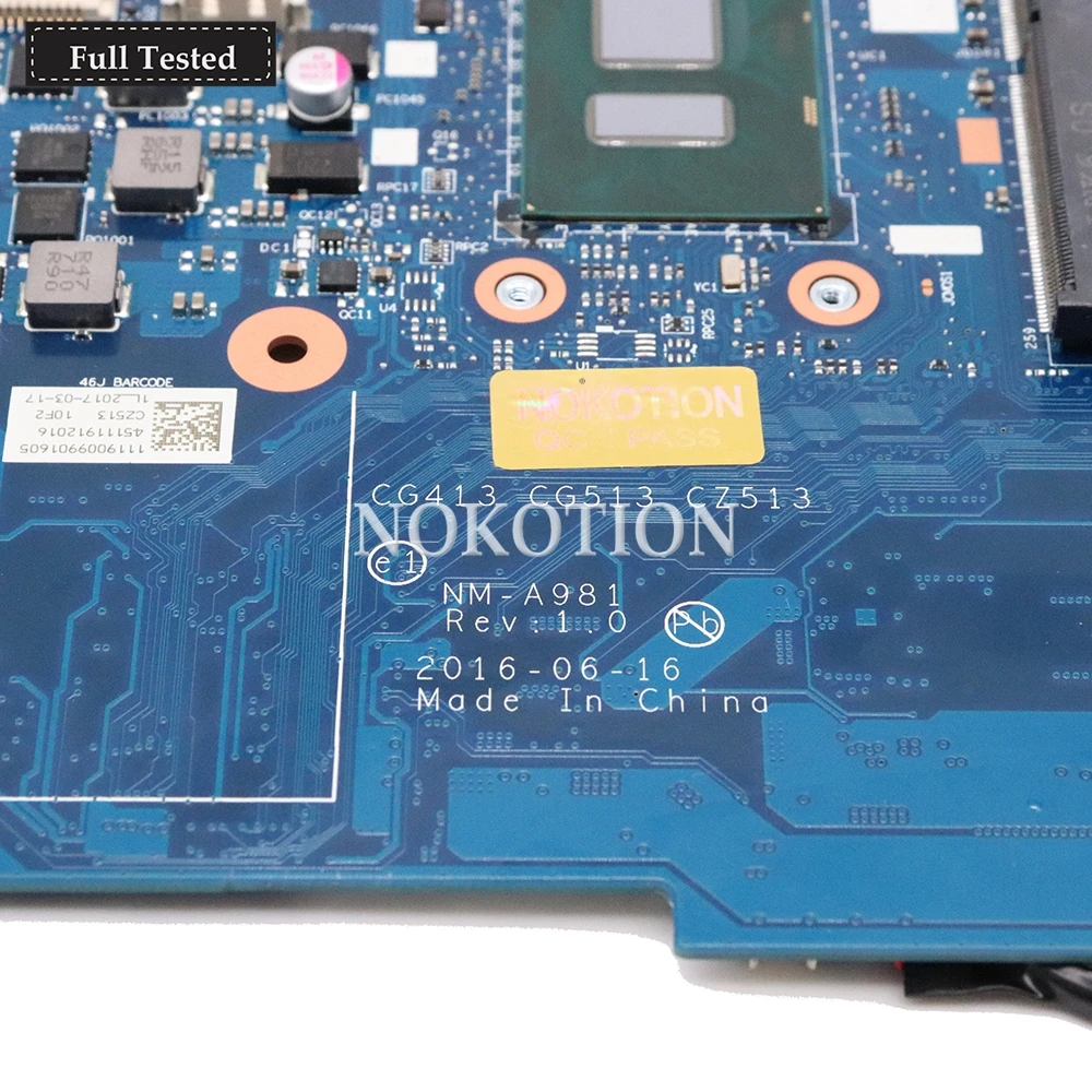 NOKOTION 5B20M31226 CG413 CG513 CZ513 NM-A981 ل lenovo 510-15IKB اللوحة المحمول SR2ZU I5-7200U DDR4 HD 620 غيفورسي 940MX