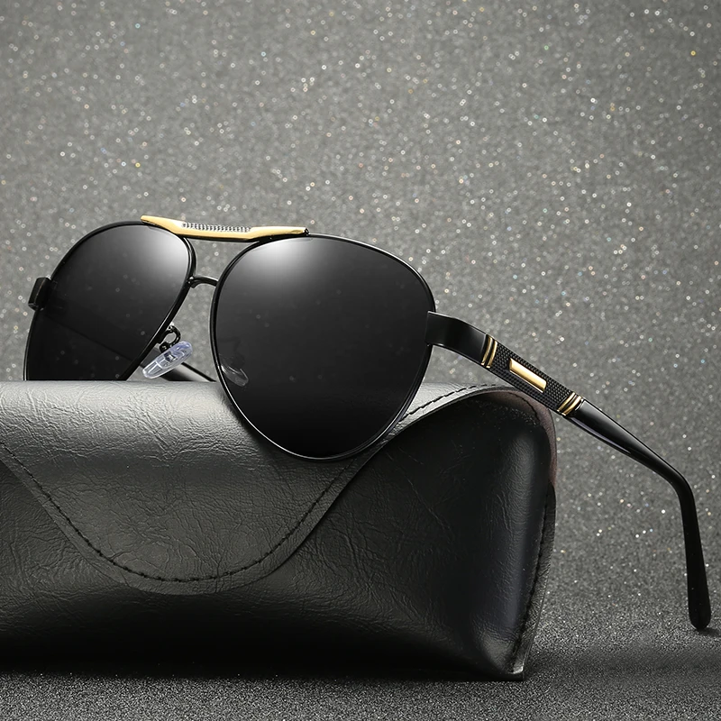 Preise 2018 männer Polarisierte Spiegel Oval Sonnenbrille Schwarz Objektiv Farbe UV400 Mit Box, Fall