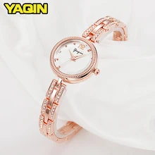 YAQIN Diamante das Mulheres Relógios Top Marca de Luxo Relógio de Pulseira Da Moda Senhoras Relógio de Quartzo relogio masculino
