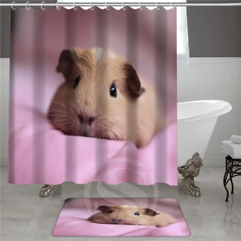 H P22 Animal guinea pig1 Custom Shower Curtain &Doormat Waterproof