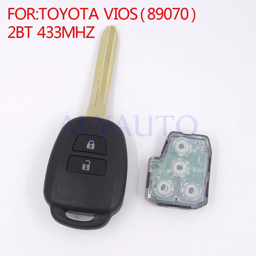 2 Button Remote Control Key 433 MHz For Toyota Vios 79070 With Uncut Blade car key in Car Key
