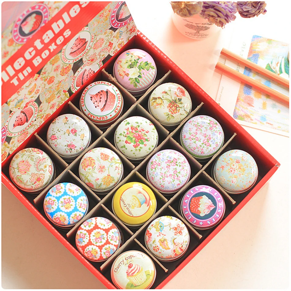 

48 Pcs Mini Macaron Small Pill Storage Box Homemade Lipstick Comfrey Ointment Vaseline Tin Box Portable Pill Box Portable Case