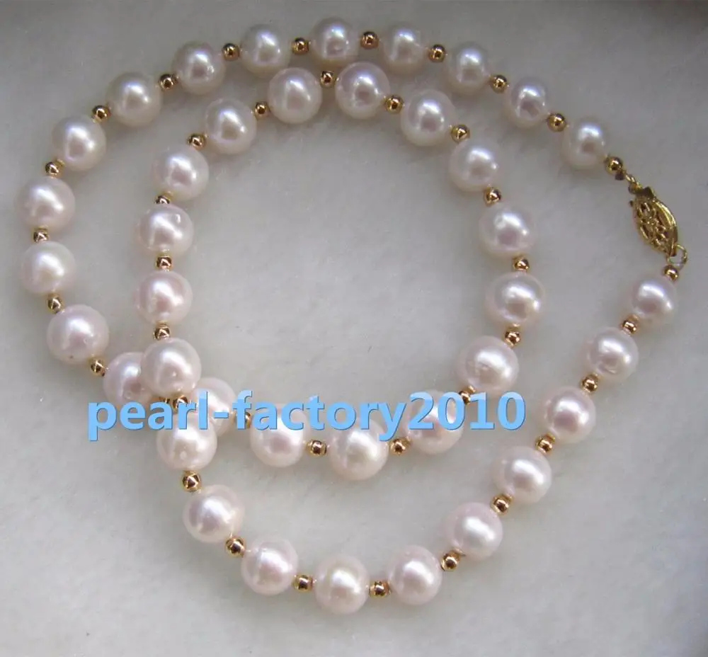 

19" new 18" 9-10 MM SOUTH SEA NATURAL White PEARL NECKLACE 14K GOLD CLASP (0926)