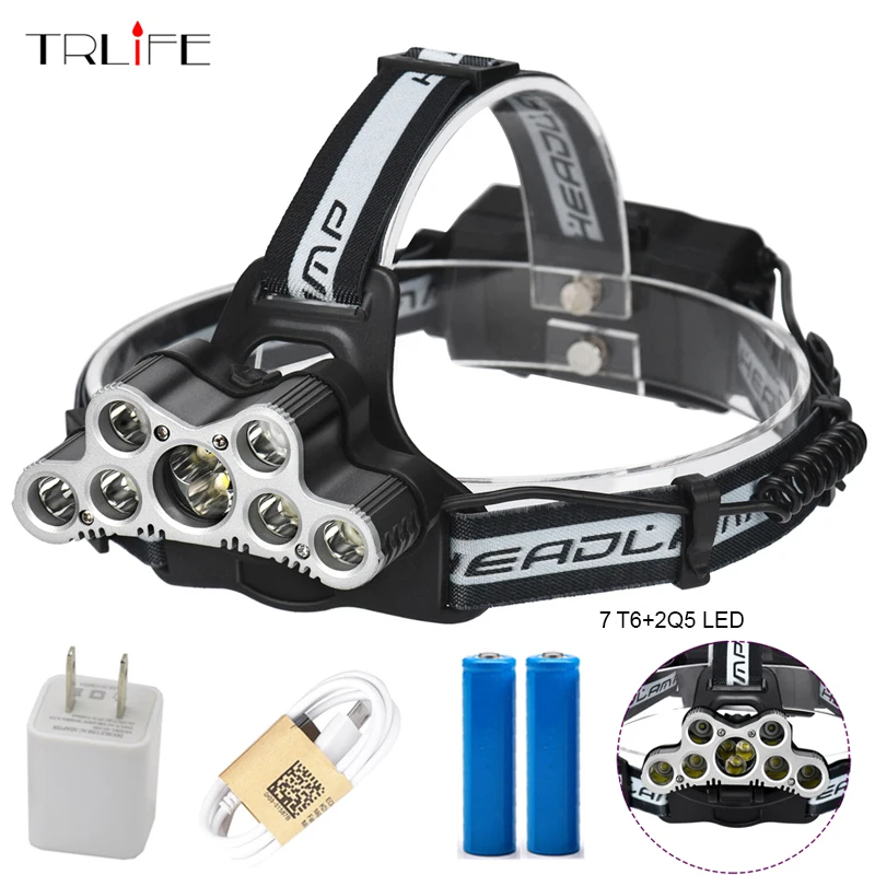 

9 LED Led Headlamp Headlight Head Flashlight Torch T6 Head Lamp Rechargeable for 18650 Battery