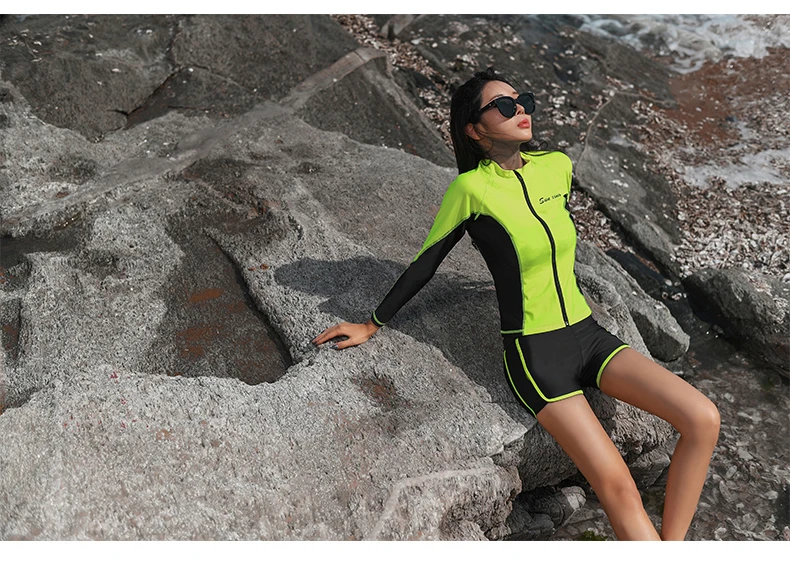 Рифма леди 2019 Новые поступления купальник с длинным рукавом Rash guard солнцезащитный купальник высокого качества комплект одежды для