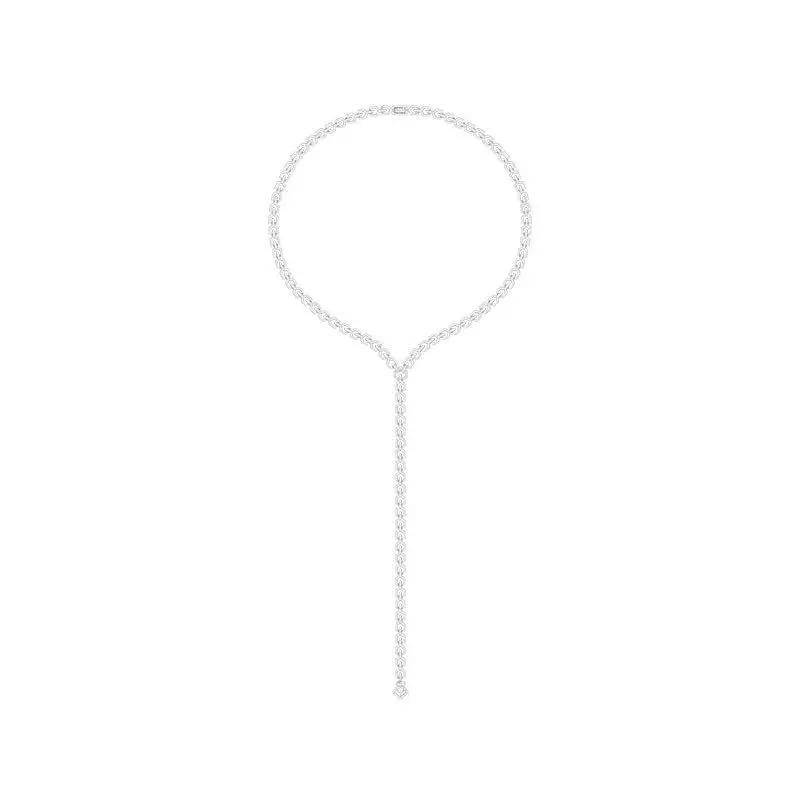 

925 Sterling Silver Inlaid Zircon Chain Necklace Fashion Personality Suitable Fits Monaco Jewelry with Women Party Gifts