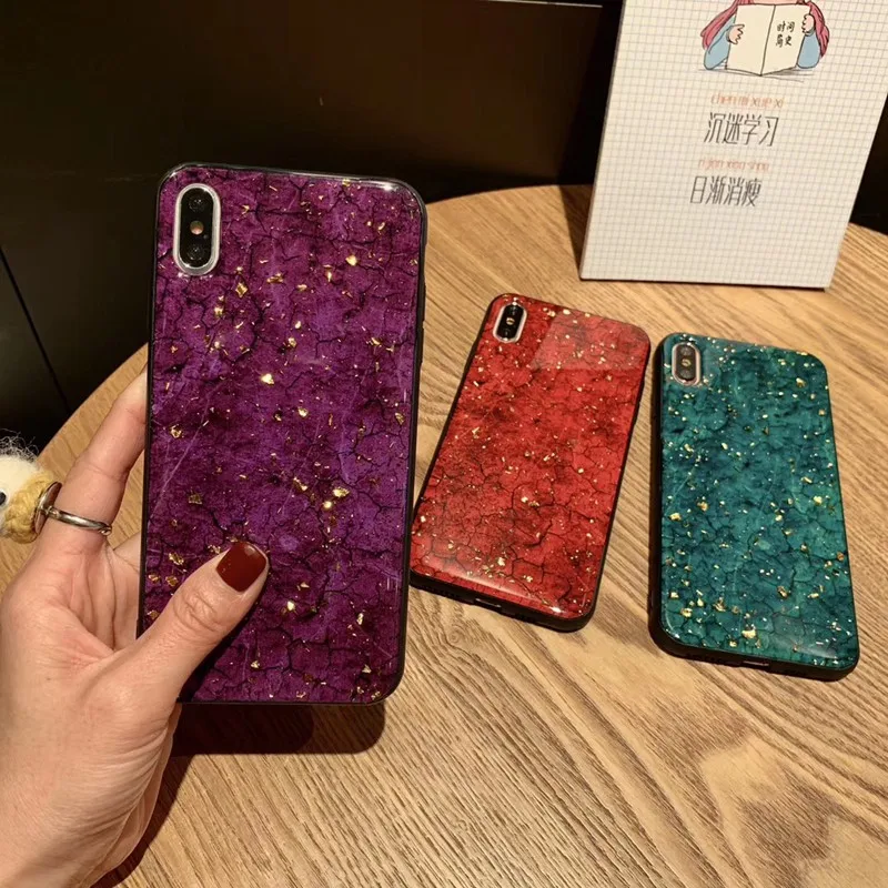 

Luxury Marble Gold Foil Phone Cases For iPhone XS Max XS XR X 8 7 6S 6 Plus Silicon Soft Bling Gillter Cover Case Funda Coque