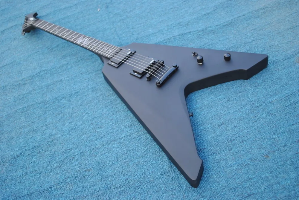 

2018 New + Factory + KSG vulture flying v electric guitar metallic team james hetfield model matte black vulture electric guitar