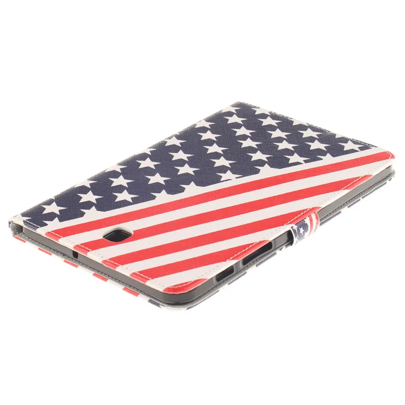 Luxury 2 Leavies PU Leather Stand Flip Case for Samsung Galaxy Tab S2 8.0 Case T710 T715 SM-T715 Tablet Wallet White Case Bag (56)