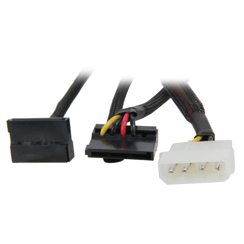 24 дюймовый 4 контактный разъем Molex x SATA Power 15 90 градусный сплиттер с черными