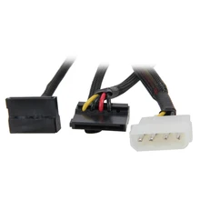 24 дюймов Molex 4-контактный разъем для 4 x SATA Мощность 15-контактный 90 градусов Splitter кабель w/черные рукавами, atx 12 В/5 В и жесткий диск HDD/SSD