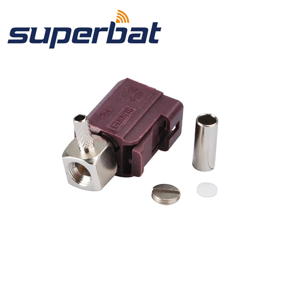 Superbat 10 шт. Fakra Jack прямоугольный ДЛЯ RF Coaixal кабель RG316 RG174 LMR100 для фиолетового