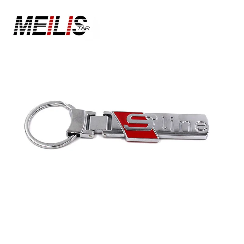 

New 1pcs fashion S line alloy metal stainlees steel car key ring chain keychain keyring for audi A4L A6L Q3 Q5 Q7 accessories