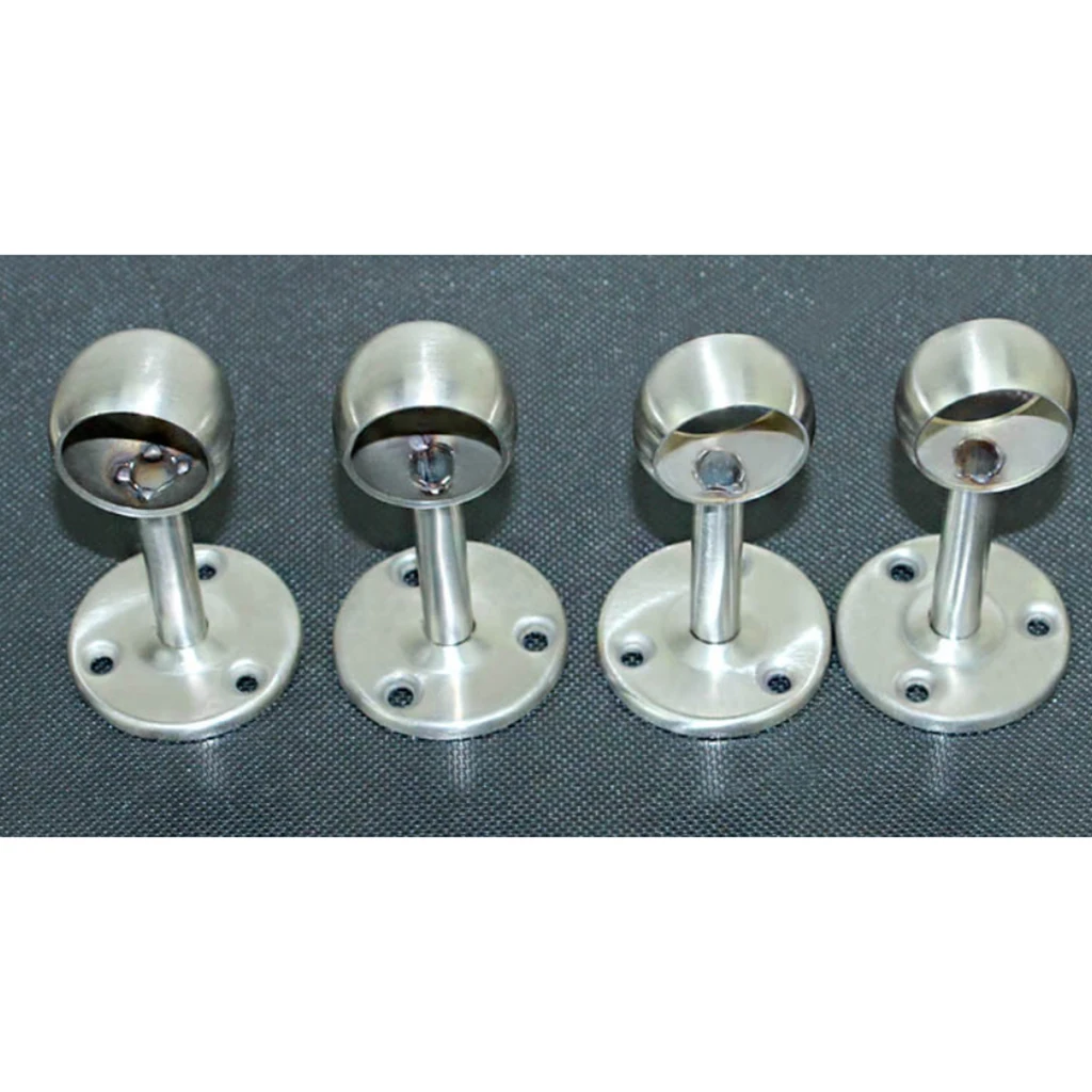 2pcs Ceiling Mount Bracket, Stainless Steel Shower Curtain Wardrobe Pipe 0.98 In Diameter Closet Rod Holder Bathroom Accessories