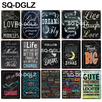 

[SQ-DGLZ]Big Dream Tin Sign Wall Pub Bar Club Decor Inspirational Text Metal Crafts Plaques Art Poster Metal Signs