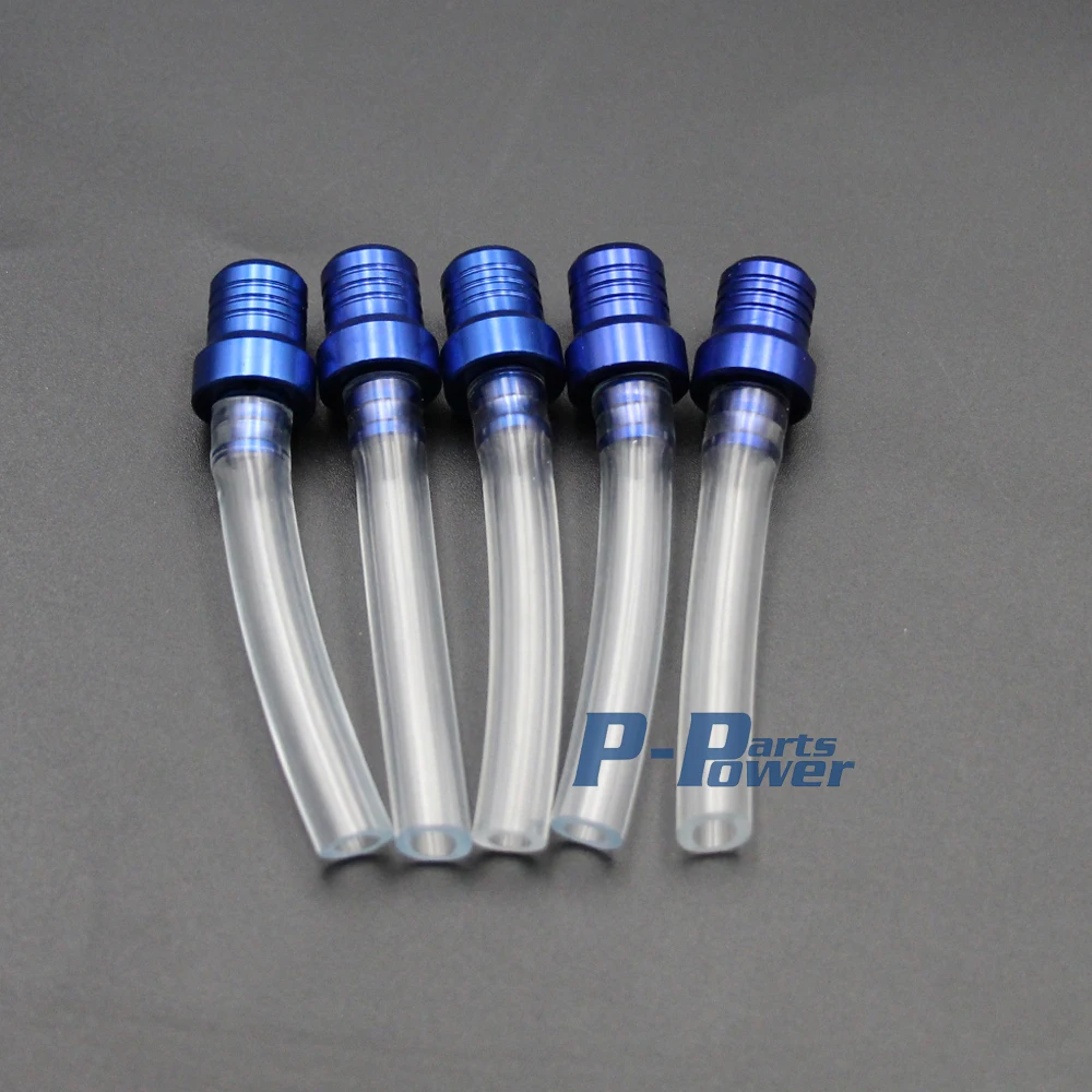 5PCS BLUE Petrol Tank Fuel Cap Breather Gas Vent Hose Tube Motorcycle