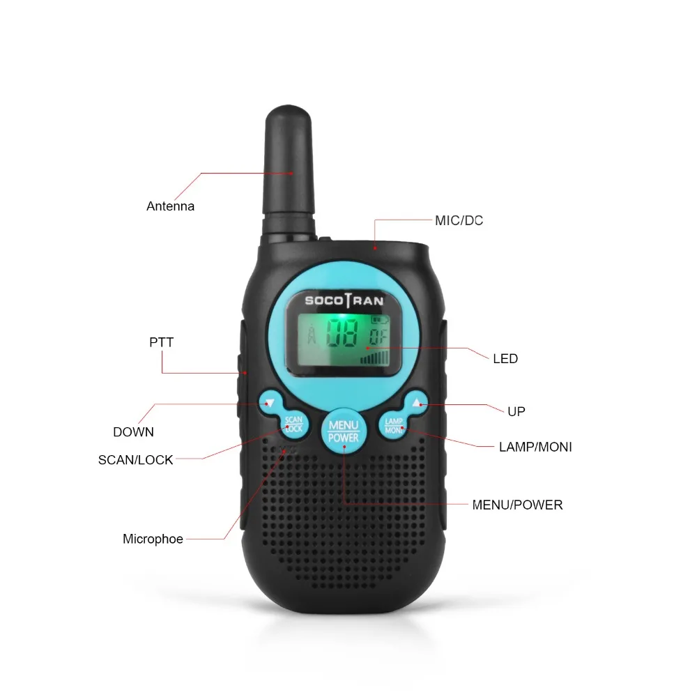 SOCOTRAN SC-R40 детская рация 2 шт. PMR446 Лицензия бесплатно радио 8CH двухстороннее радио amador код конфиденциальности аккумуляторная батарея