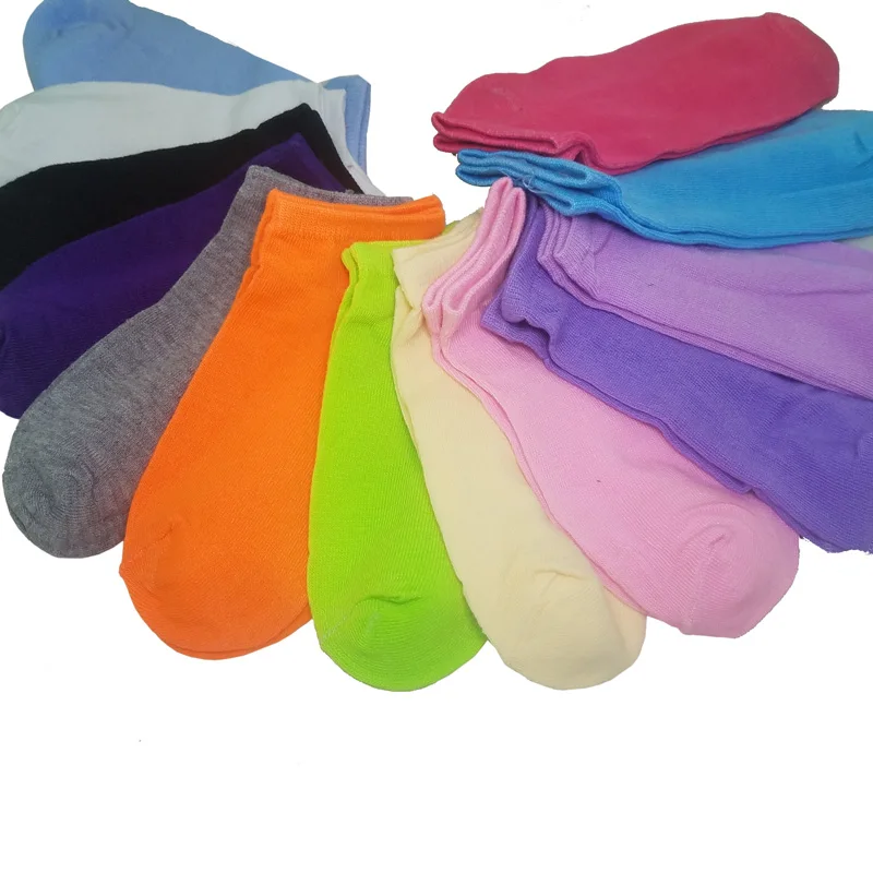 Теплые удобные хлопковые женские носки из бамбукового волокна женские невидимые цветные для девочек и мальчиков 5 пар = 10 шт. WS03-7