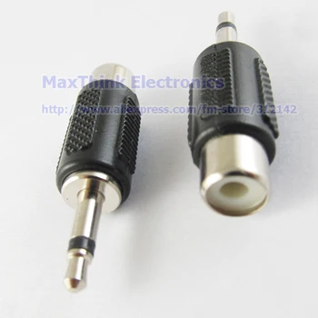 

3.5mm 1/8" Mono Male To RCA Female Audio Video Speaker Connector Adapters, Nickel, 50pcs , Free shipping