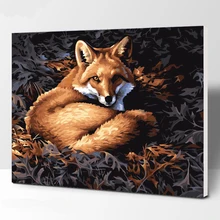 Волк номер Картина маслом настенные картины для гостиной холст животное Цифровая живопись и рисунки без рамки украшения