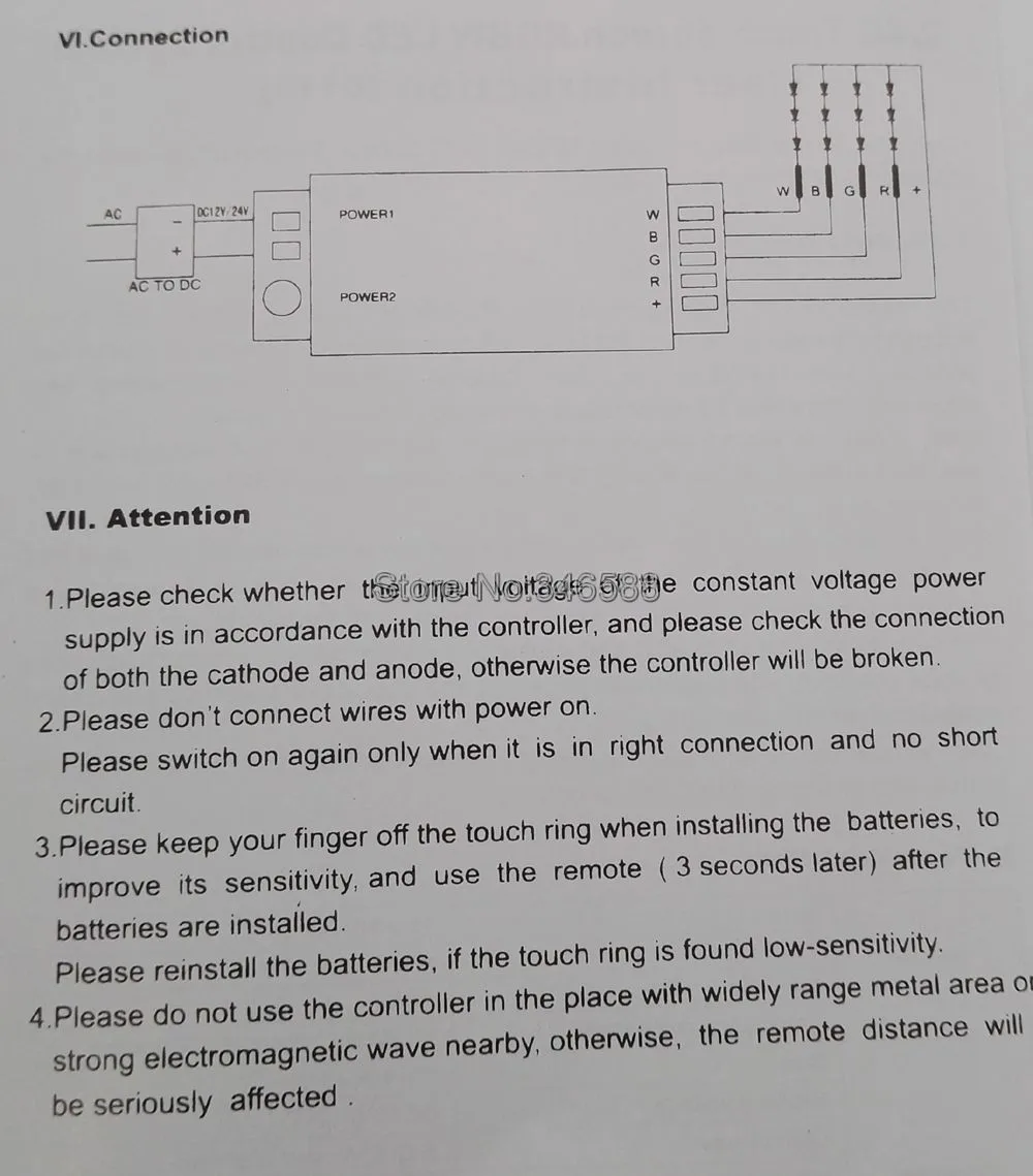 DC 12 V 24 V 24A 288 W RGBW светодиодный Управление; 2,4G RF Сенсорный экран дистанционного Управление 6A на канал для RGBW Светодиодные ленты лента