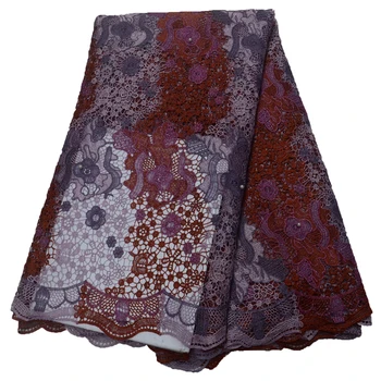 

Latest Nigeria African Guipure Lace Fabrics Multi Color Design High Quality Wedding Chemical Lace Fabric For Wedding Party X1522