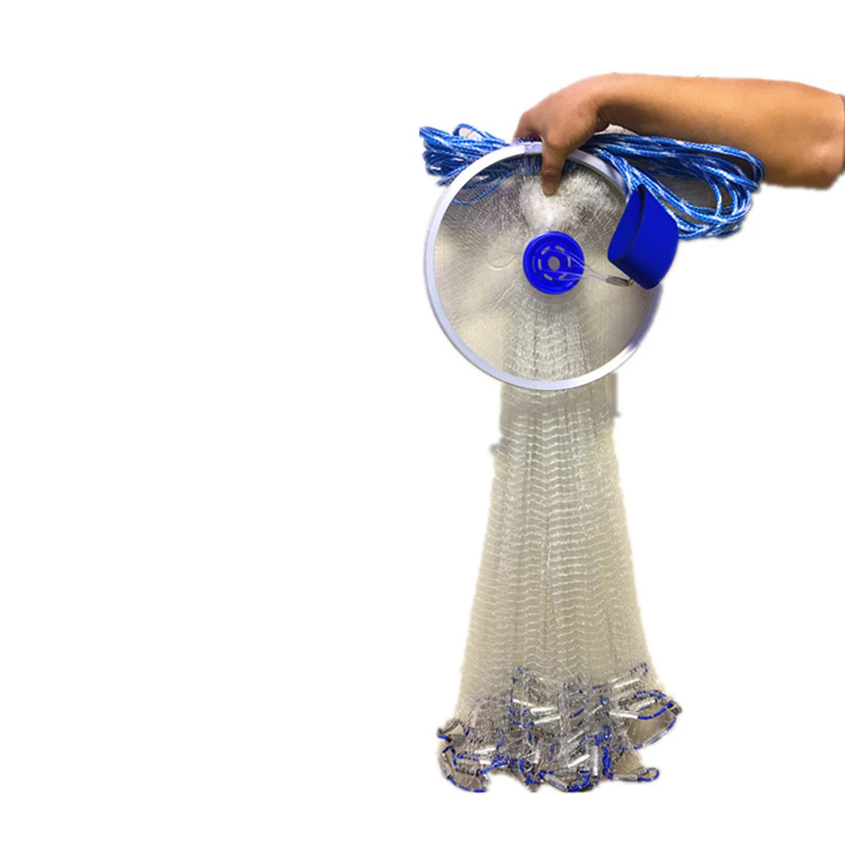 

Bobing 480Cm Diameter High Strength Small Mesh American Hand Cast Net with Sinkers Casting Fishing Network Fishing Tool