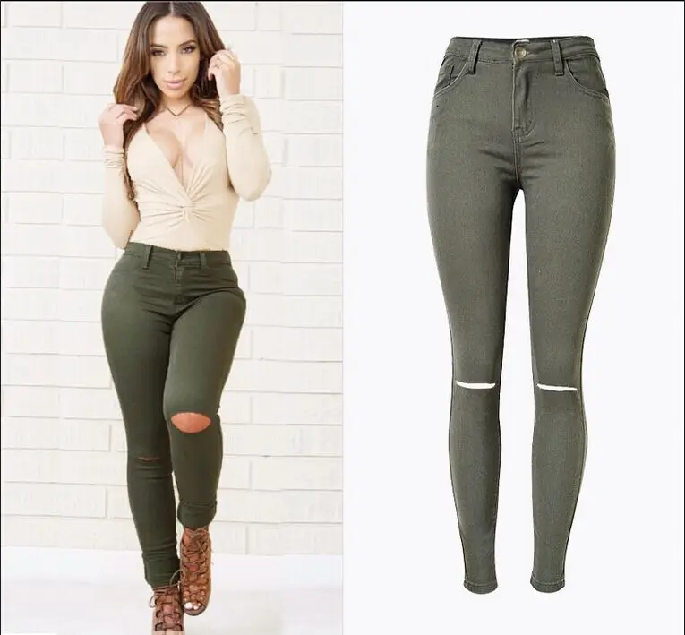 green high waisted jeans