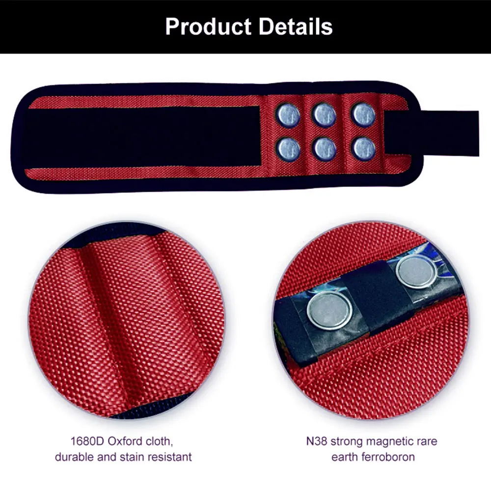 Magnetic Portable Wristband Tool Bag Repair & Specialty Tools cb5feb1b7314637725a2e7: Black|Blue|Dark blue|Red