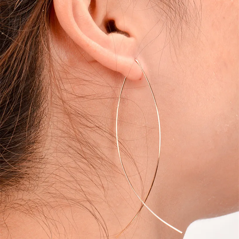 2018 Geometric New Fashion Fish Shaped Stud Earrings Simple Handmade Copper Wire Earring for Women | Украшения и аксессуары