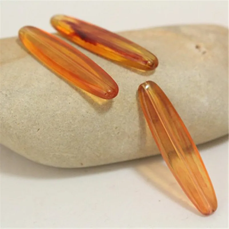 25pcs Long Rhombus Tortoise Shell Acrylic Jewelry Beads Necklace Bracelet Eearring 40mmx9mm Z52 | Украшения и аксессуары