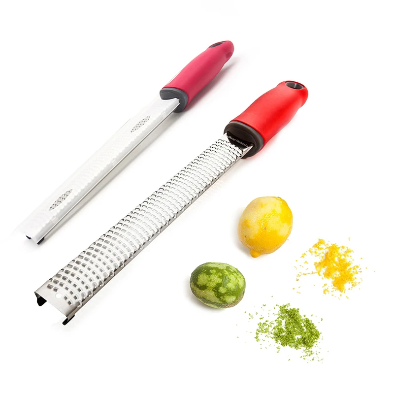 New Breaker Stainless Steel Lemon Zester Fruit Peeler Long Cheese Zester Microplane Grater Fruit ...