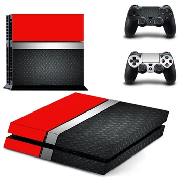 

Red - black PS4 Vinyl Skin Sticker Cover for Playstation 4 System Console and Controllers