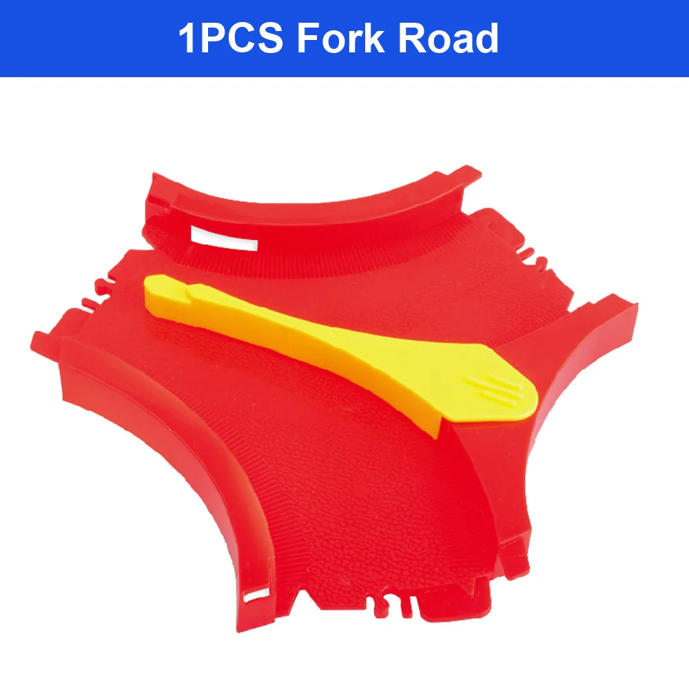 5,5 см DIY гоночный трек игрушка универсальные аксессуары для волшебной дорожки обучающая вагонка игрушка для трека для детей Подарки - Цвет: 1pc fork road