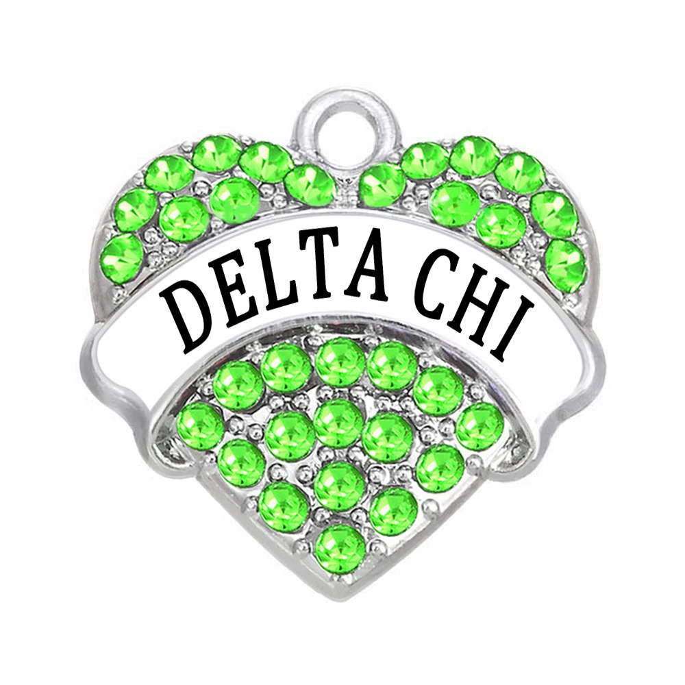 На заказ греческие буквы Delta Chi имена слова сердце Кристалл Шарм Sorority Подарочные