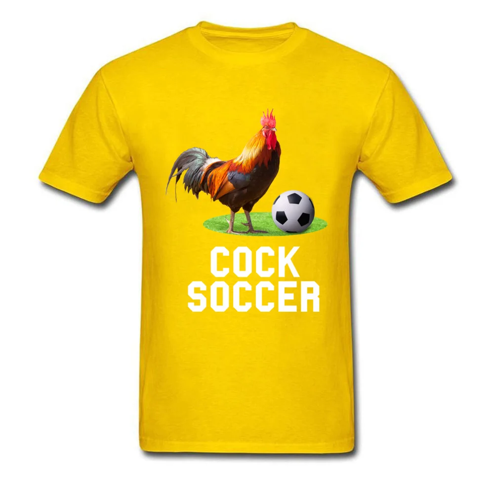 Cock Soccer Company Short Sleeve Crazy T-Shirt 100% Cotton O Neck Men's Tops Shirt Summer Tees VALENTINE DAY Free Shipping Cock Soccer yellow