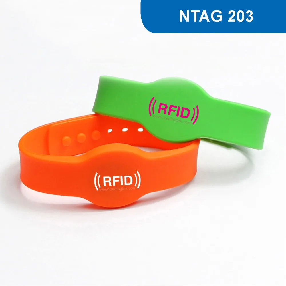 WB04 силиконовый браслет rfid наручные браслеты NFC, 13,56 МГц ISO14443A 144 байт, оборот в минуту(R/W для контроль доступа с NTAG 203 чип
