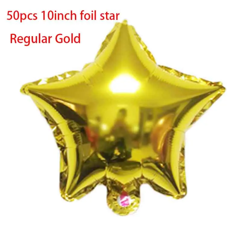 50pcs Aluminum film metal star helium balloon Foil Ballons Wedding Baby shower Birthday Party Decoration Baloons S7XZ - Цвет: Gold stars