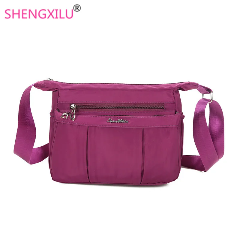 

Shengxilu Casual Ladies Shoulder Bags Nylon Women Handbags Travel Shopping Female Crossbody Bags Brand Candy Color Women Bags