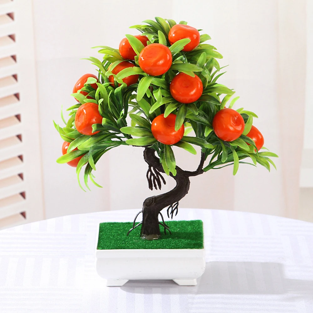 Искусственные фруктовые растения бонсаи оранжевого фруктового дерева в горшке для дома гостиной декоративный цветочный набор магазин отель вечерние украшения