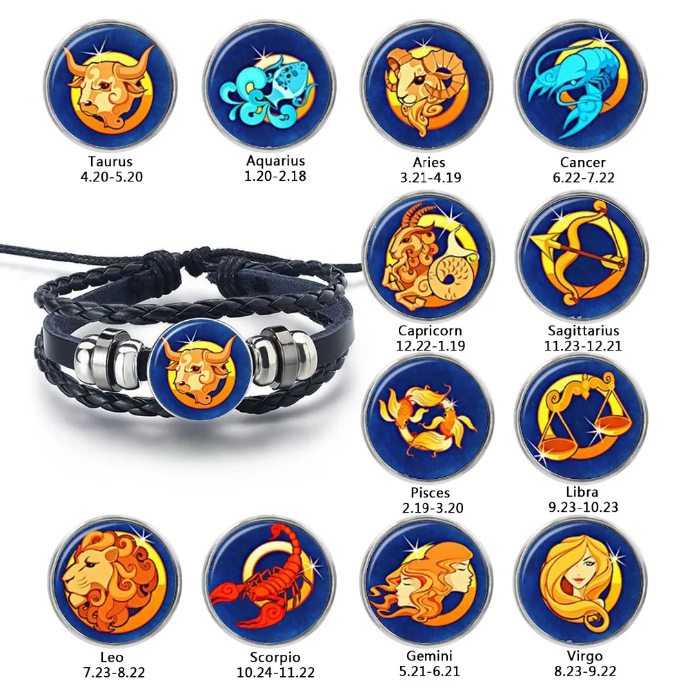 

NEW Constellations Zodiac Bracelets Aquarius Pisces Aries Taurus Gemini Cancer Leo Virgo Libra Scorpio Sagittarius Charm Jewelry