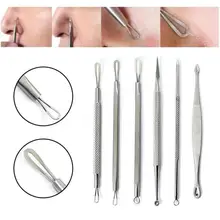 6 шт нержавеющей угорь иглы лица акне пятно Прыщ Remover Инструмент для извлечения комедона# F