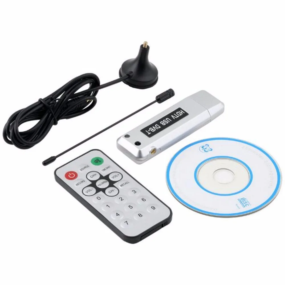 satellite receiver USB 2.0 DVB T Digital TV Receiver HDTV Tuner Dongle Stick Antenna IR Remote